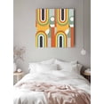 thumbnail image 6 of Mid-Century Modern Canvas Wall Art, Art Geometric Abstract Yellow Orange Framed Wall Decor Modern Artwork Prints Painting for Living Room, Bedroom, Kitchen & Cafe Decor 16x16 Inch, 6 of 9