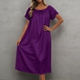 thumbnail image 2 of LIIPEE Womens Summer Nightgown Casual Short Sleeve Lace Sleep Dress Ladies Cozy Sleepwear, 2 of 4