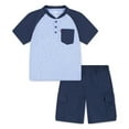thumbnail image 4 of Levi's Boys Raglan Henley Tee & Cargo Short Set, Sizes 4-7, 4 of 6