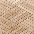 thumbnail image 3 of Modket TDH529NS Beige Sand Travertine Stone Basketweave Parquet Mosaic Tile Kitchen Backsplash, 3 of 5