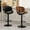 Black, variant on Farini Swivel Counter Height Bar Stools Set of 4, Adjustable Faux Leather Upholstered Barstools with Bent Wood Back for Bar, Kitchen Island, Dining Room, Black