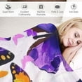 thumbnail image 3 of WERPE Flannel Material Blanket Colorful Butterfly Soft Cozy White, 3 of 6