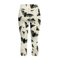 thumbnail image 5 of SCRAWLGOD Halloween Bat Floral Print Capri Leggings for Women with Pockets Tummy Control Active Yoga Leggings High Waisted Cropped Tights for Running Cycling, L, 5 of 7