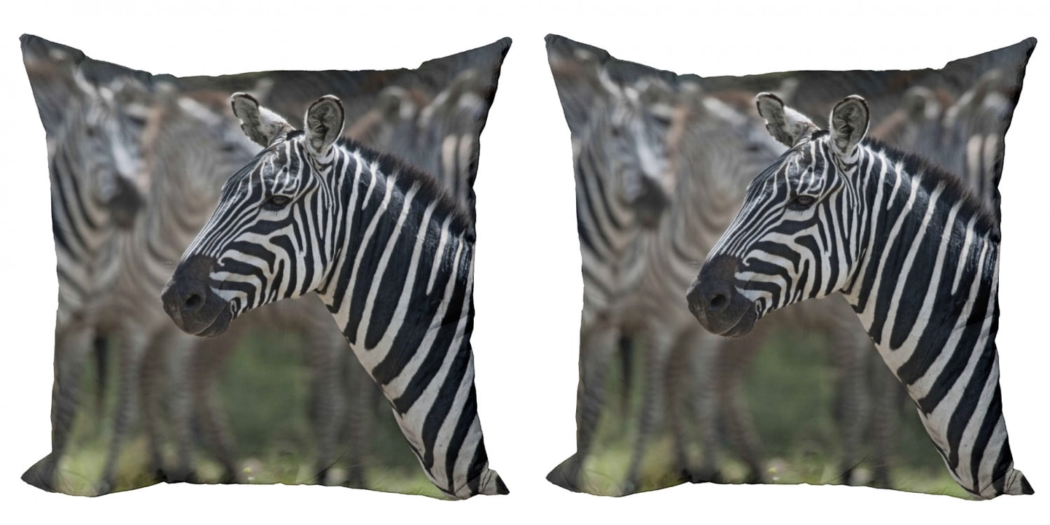 New Lot of 2 Microfiber Pillow Sham ZEBRA Striped Animal Print 20" x 30" 