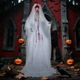 thumbnail image 1 of Costway Halloween Animatronic Standing Bride 7.2 FT Haunted House Decoration Sounds, 1 of 10