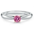 thumbnail image 3 of Gem Stone King 10K Two Tone Gold Pink Moissanite Engagement Ring for Women | 0.23 Cttw | Round 4MM | Gemstone Birthstone | Size 6, 3 of 6