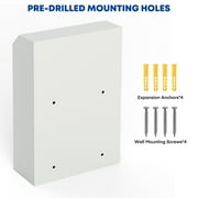 POCHAR Metal Drop Box Locking Cabinet Mailbox Secure Anti-Theft Wall Mounting Kit for Mail Deposit Key Return White