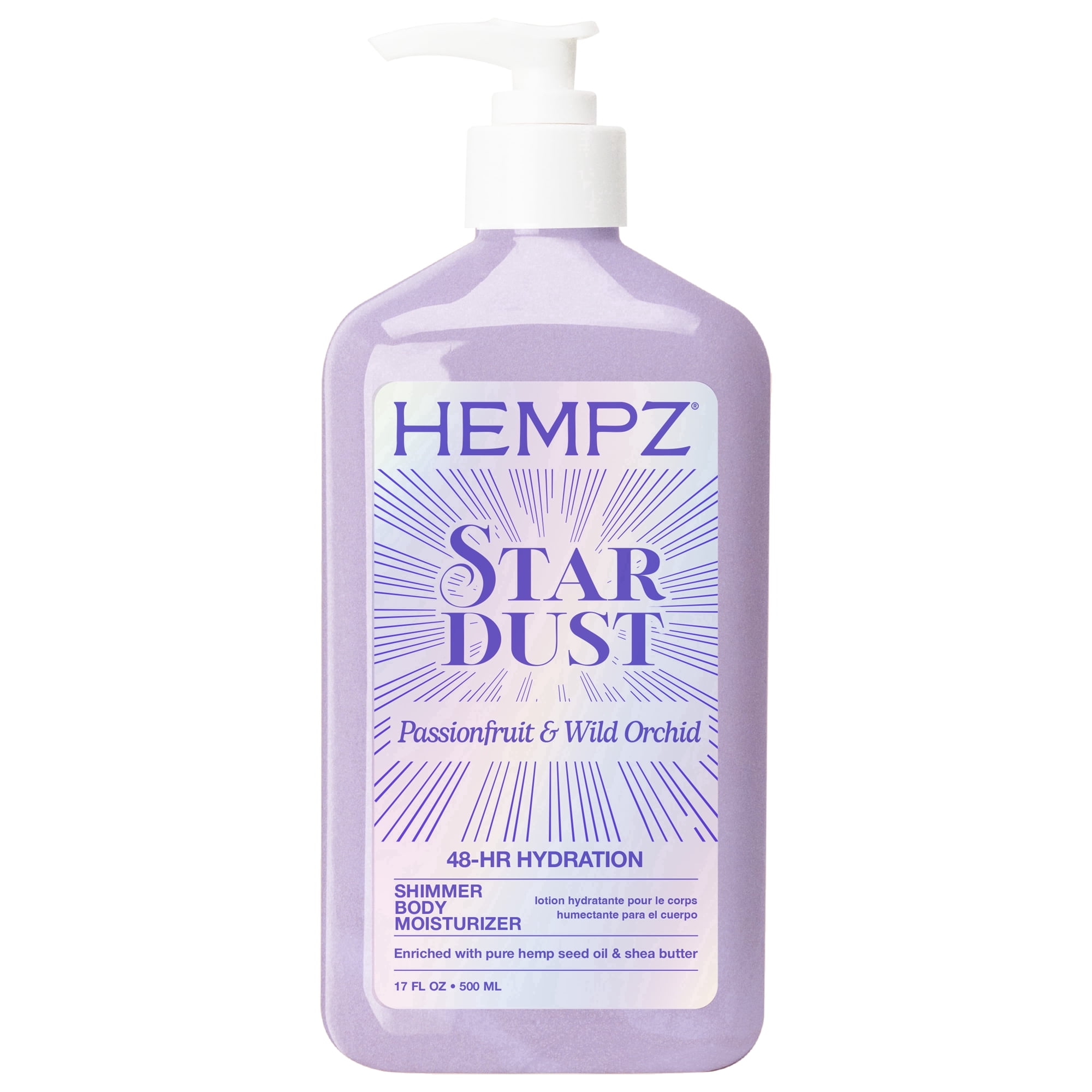 Hempz Star Dust Shimmer Body Moisturizing Lotion with Fruit & Orchid Scent, 17 fl oz.