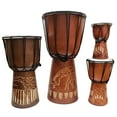 thumbnail image 2 of Djembe Drum Hand Carved Bongo African Inspired Music Also An Awesome Gifting Idea Unique Dcor Option 16" Tall, 2 of 6