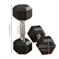 thumbnail image 4 of Soozier 24lbs Rubber Dumbbells Weight Set for Body Fitness Training, 4 of 9