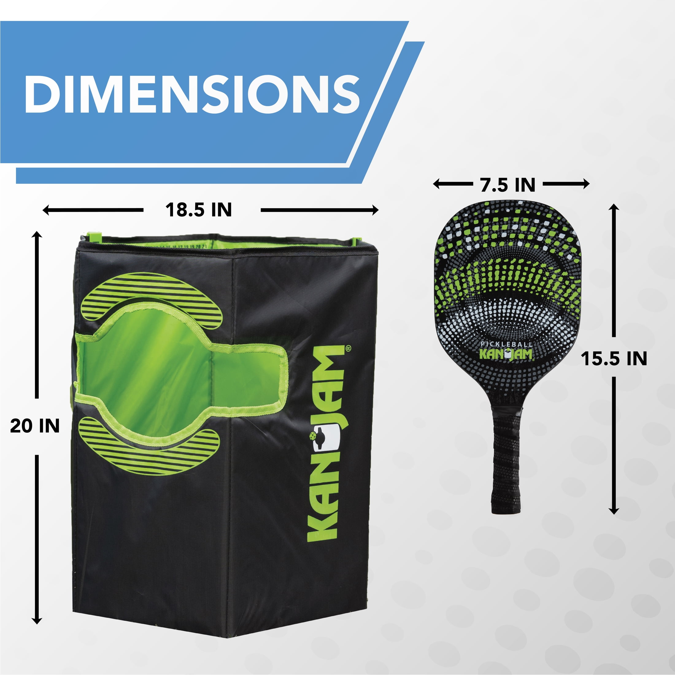 Kan Jam Pack ‘n Go Pickleball Portable 4 Player Pickle Ball Outdoor Game with 2 Paddles and 2 Balls