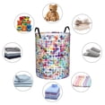 thumbnail image 4 of Fotbe Colorful Watercolor Dots Cesto de Ropa con Asas, Cesto Impermeable de Gran Capacidad, Bolsa de Lavado para Dormitorio, Cesto de Ropa con Ruedas y Asas-Small, 4 of 6