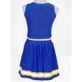 thumbnail image 6 of Zaldita Girls Cheer Leader Costumes Toddler Cheerleading Shirt Pleated Skirt Set for Party Halloween Blue 14, 6 of 7