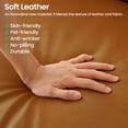 thumbnail image 3 of LEISLAND 95” Modular Couch Sofa. 3 Seater Couch, Leather Sectional Couch Oversized Sofa With Deep Seat&tufted Back,Pillow Top Armrest Solid Wood Frame(brown), 3 of 8
