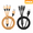 Gold and black, variant on 2 Pack 3 in 1 Multi Charging Cable, Nylon Braided USB Charger Cord for USB-C, Micro USB, and 8-Pin Devices, Tangle-Resistant Phone Charging Cable for Travel, Car, Desk, Home