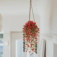 thumbnail image 5 of Simulated Flower Violet Green Silk Flower Wall Hanging -Border Rattan Hanging Basket Ceiling Decoration, 5 of 5
