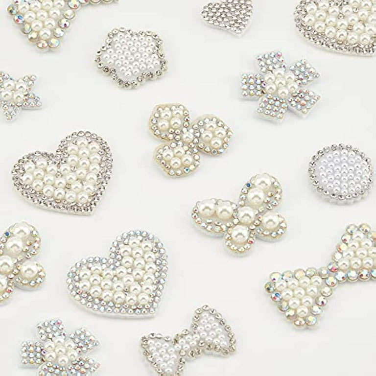 Pearl Star Pearl Heart Non Woven Stickers Diy Fabric - Temu