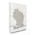 thumbnail image 2 of Stupell Industries Wisconsin Patterned Grey US State Design Canvas Wall Art by Ziwei Li, 2 of 5