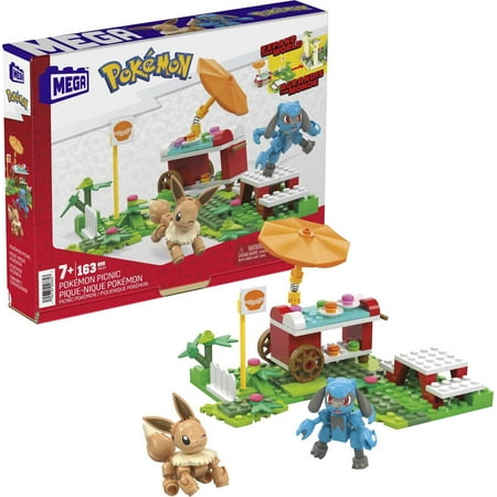 MEGA Pokemon Building Toy Kit Pokemon Picnic with 2 Action Figures (193 Pieces) for Kids