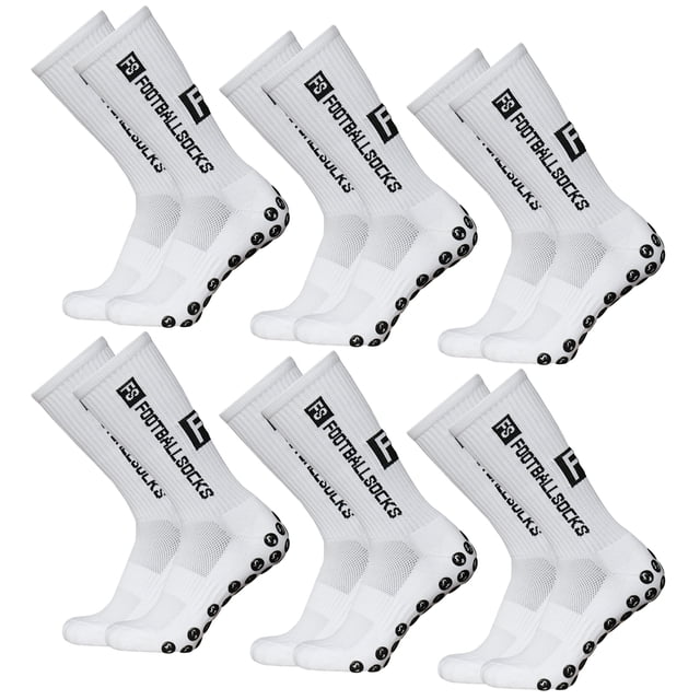 Calcetines elásticos y antideslizantes con empuñaduras para correr fútbol deportes al aire libre MABOTO Blanco
