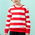 thumbnail image 6 of Generic Toddlers Kids Baby Boys and Girls Classic Fit Crewneck Shirt Cotton Soft Warm Basic Soft Long Sleeve Streak Crew Neck T-Shirts Top(18-24 Months,A), 6 of 8