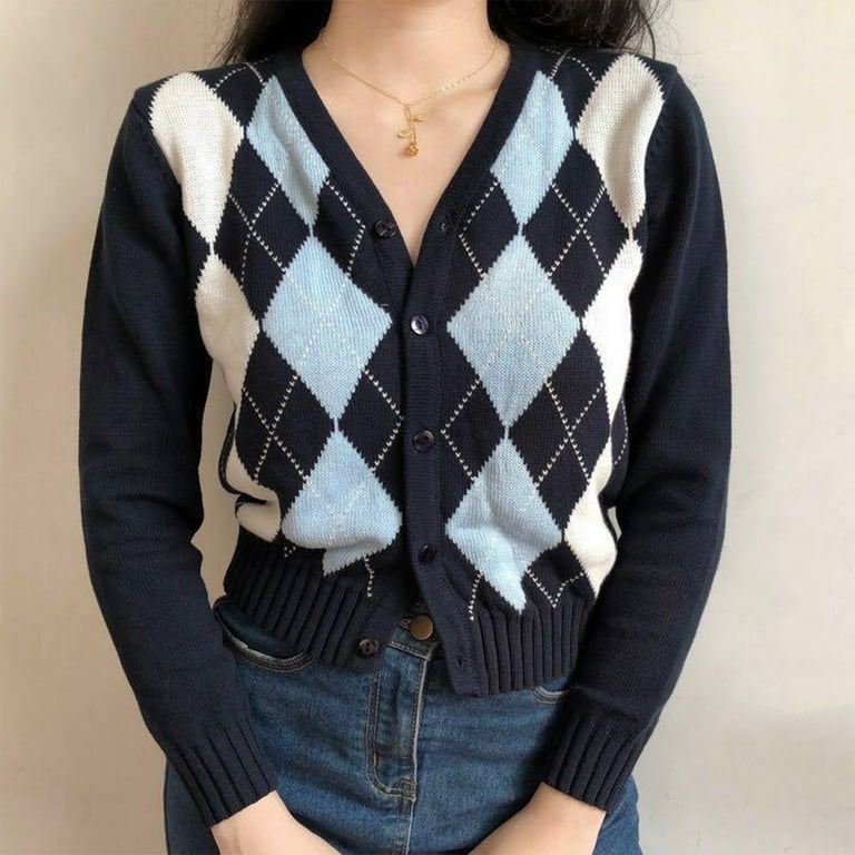 Argyle sweater button up new arrivals