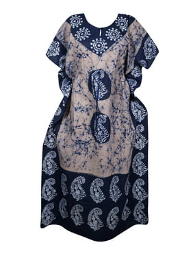 Mogul Women Caftan Tie Dye Maxi Dress Maternity Summer Resort Wear Beach Cover Up Batik Print Birthing Gown Nightwear Housedress 3X