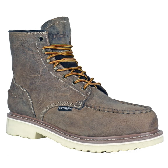 DieHard Men’s Soft Toe Waterproof Work Boot Slip Resistant EH Monte Distressed Brown
