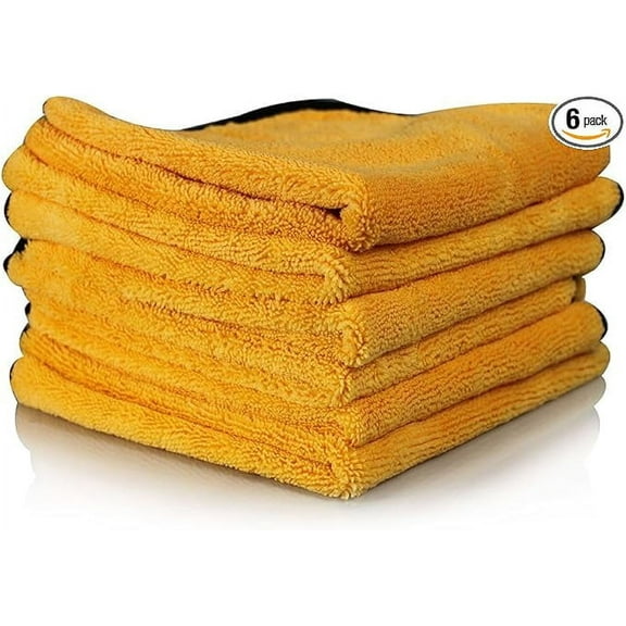 Chemical Guys MIC_507_06 Professional Grade Premium Microfiber Towel, Gold (16 in. x 24 in.) (Pack of 6)