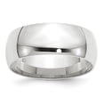 thumbnail image 1 of Diamond2Deal 14K White Gold 8mm Lightweight Men's Wedding Band Size 4, 1 of 1
