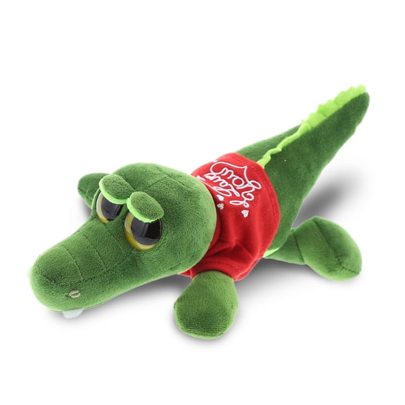 DolliBu I LOVE YOU Sparkling Big Eye Alligator Plush- Cute Stuffed Animal with Red Shirt For Valentine, Anniversary, Romantic Date, Boyfriend, or Girlfriend Gift - 6 Inch