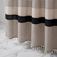 thumbnail image 3 of REGALWOVEN Boho Striped Shower Curtain Sets with 12 Hooks, Faux Linen Look Fabric for Bathroom Black 71"W x 71"L, 3 of 5