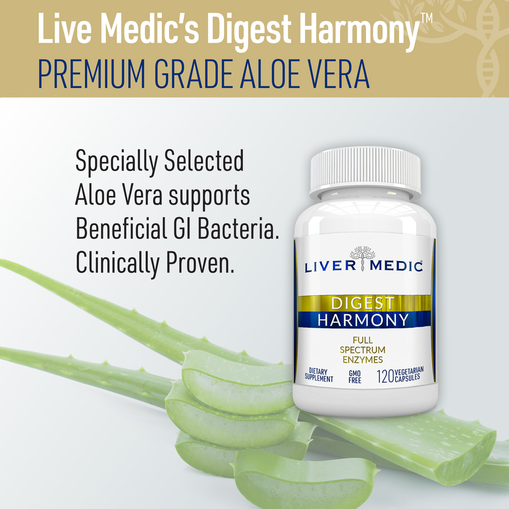 Liver Medic Digest Harmony Pure Digestive Enzymes for Gut Health for Women & Men, Papaya Enzymes for Digestion, Eases Bloating & Stomach Discomforts, Unflavored, 120 Capsules