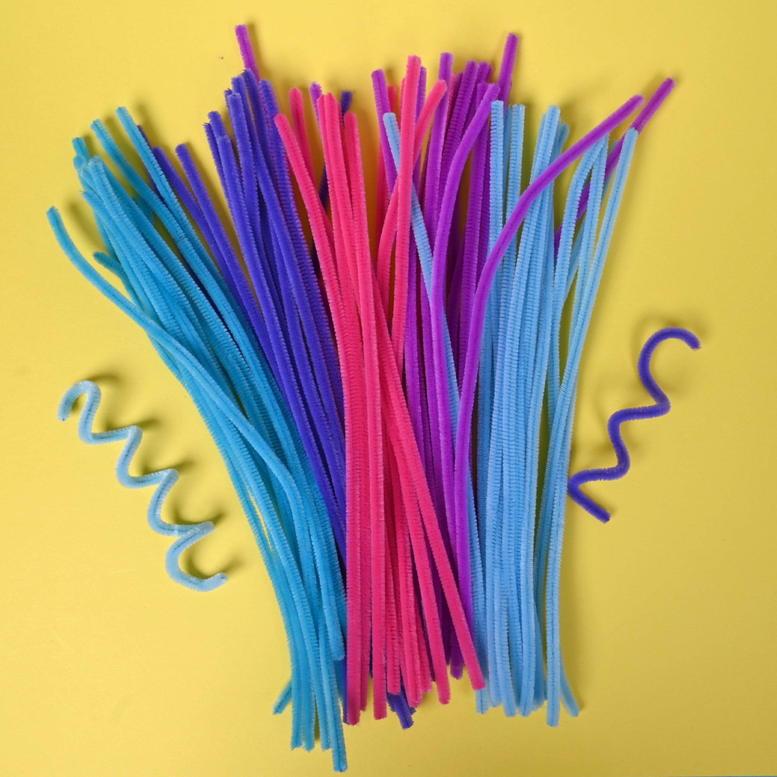 Hello Hobby Fuzzy Sticks, 100 Count, Cosmic Multicolor Chenille Stems for Kids Crafts and DIY Projects