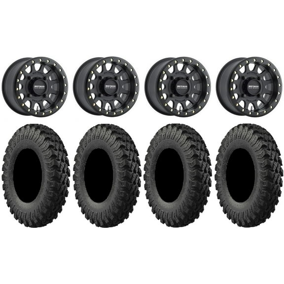 Method 401 Bdlk 14" Wheels Bk 4 3 28" MotoRally Tires Polaris RZR XP 1000 / PRO XP / Ranger XP 900/1000