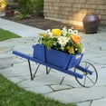 thumbnail image 1 of Costway Jardinière Chariot en Bois Décorative Intérieur/extérieur Chariot à Fleurs Rustique avec Roue Bleu, 1 of 10