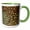 Green/White, variant on 3drose, Feather Pattern in Tail Feathers of Pheasant., 11oz Two-tone Red Mug