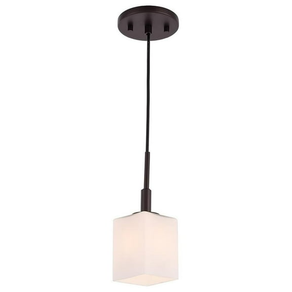 Woodbridge Lighting Langston 1-Light Metal Steel Mini Pendant in Bronze