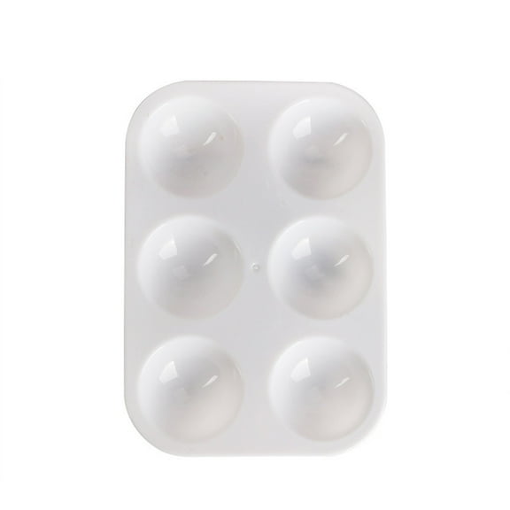 White Plastic Paint Tray for Painting Parties and DIY Crafts Durable and Space saving with 6 Wells for Color Mixing Environmentally friendly
