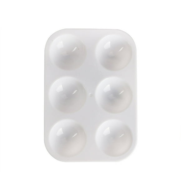 White Plastic Paint Tray for Painting Parties and DIY Crafts Durable and Space saving with 6 Wells for Color Mixing Environmentally friendly