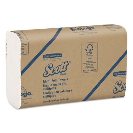 Scott Multi-Fold Towels, Absorbency Pockets, 9 2/5 x 9 1/5, White, 250 (Best Absorbent Paper Towels)