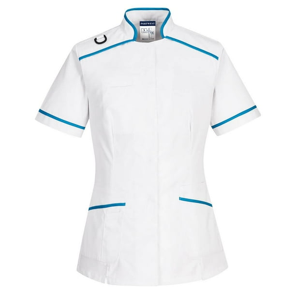 Portwest - Túnica de Trabajo Médico para Mujer (Blanco, Aqua)