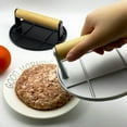 thumbnail image 7 of Mdesiwst Meat Press Heat-resistant Ergonomic Wooden Handle Food-grade Cast Iron Round Burger Press Kitchen Tool Meat Press Plate, 7 of 7