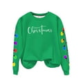 thumbnail image 3 of Christmas Shirts for Women: Merry Christmas Letter Print T-Shirts Funny Xmas Graphic Long Sleeve Pullover Tops, 3 of 8