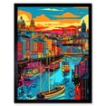 thumbnail image 1 of Vibrant Liverpool City Waterfront Sunset Cityscape Art Print Framed Poster Wall Decor 12x16 inch, 1 of 5