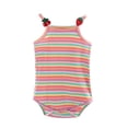 thumbnail image 3 of Fesfesfes Infant Onesie Baby Girls Sleeveless Rainbow Striped Print Suspender Romper Bodysuit Clearance Under 10$, 3 of 9