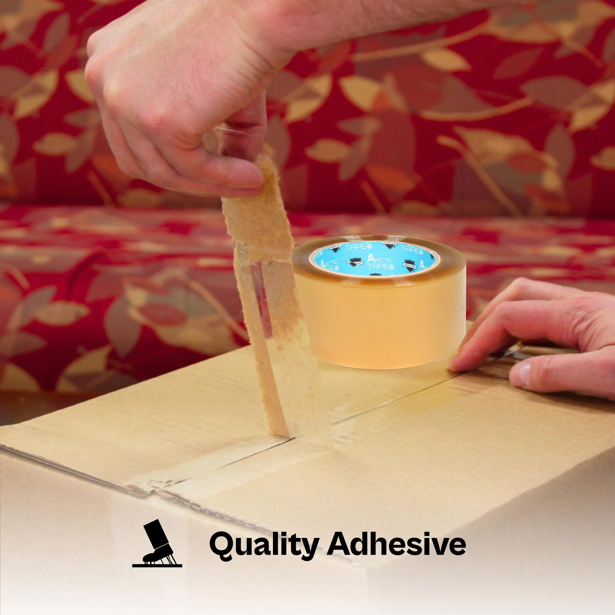 Shield Tape 6 Rolls Clear Heavy Duty Freezer Box Tape, 1.88 Inch x 1000 Yards Box Tape for Shipping, 2.2 Mil Cold Temperature Packing Tape for Moving Boxes