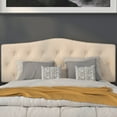 thumbnail image 3 of BizChair Arched Button Tufted Upholstered Queen Size Headboard in Beige Fabric, 3 of 12