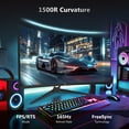 thumbnail image 4 of Z-Edge UG34 34 Ultrawide 2K Curved Gaming Monitor with 165Hz Refresh Rate, 21:9 Aspect Ratio, 1ms MPRT, 3440x1440 Resolution, 1500R Curvature, VA Panel, 178 Viewing Angles, AMD Freesync, 4 of 5