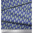 thumbnail image 2 of Soimoi Blue Poly Georgette Fabric Artistic Leaves Print Fabric by the Yard 52 Inch Wide, 2 of 3